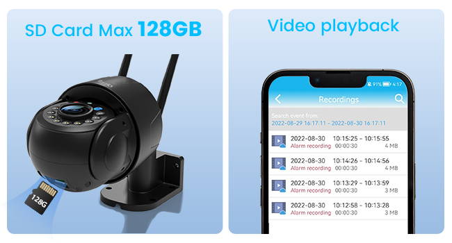 Ctronics 5MP 30X 光学ズーム金属 WIFI セキュリティ カメラ (オート